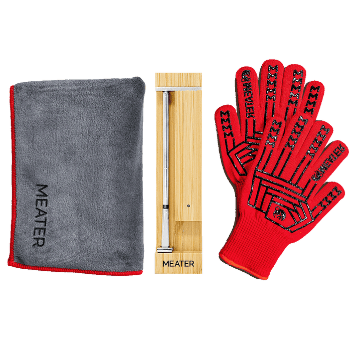 MEATER Pro Honey, Grillhandschuhe und Mikrofasertuch im Bundle